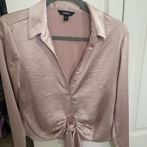 Express satin pink top
